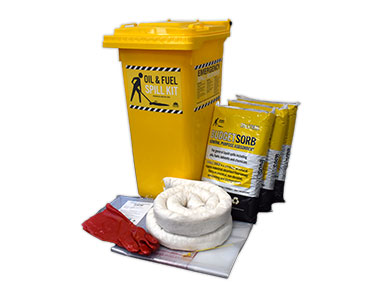 Spill kit – oil and fuel 120L wheelie bin economy SKHBR120