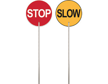 Stop/Slow Traffic Paddle 600mm Extendable Aluminium Handle