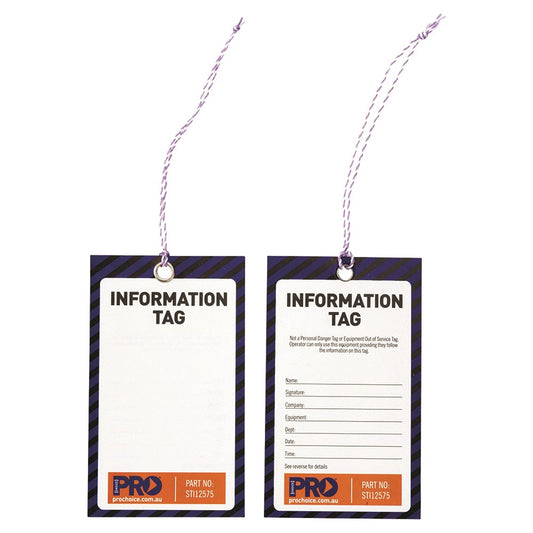 Safety Tag -125Mm X 75Mm Information (Blank) STI12575