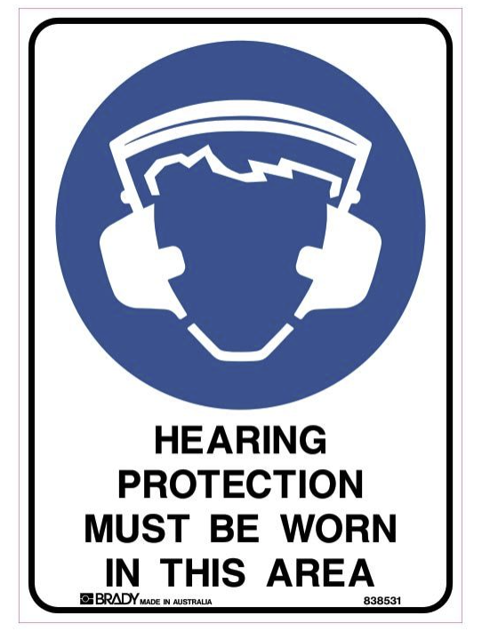 Hearing Protection Must Be Worn In This Area (Metal) H300mm x W225mm