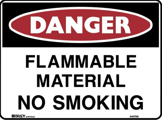 Danger Sign - Flammable Materials No Smoking