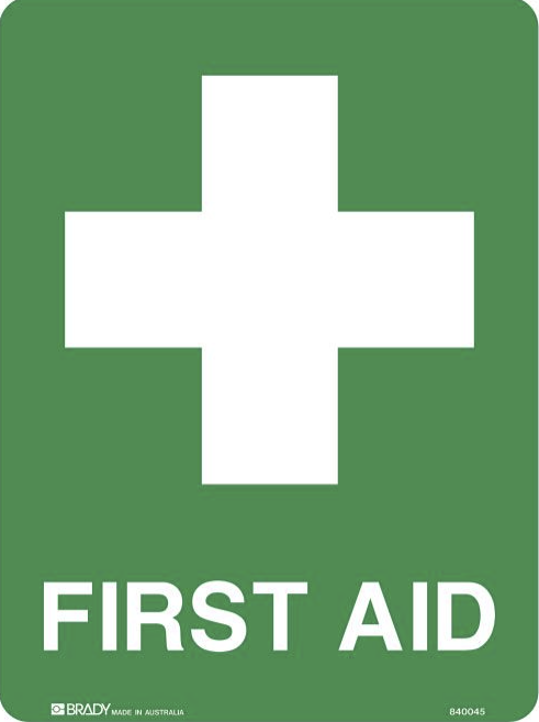 Small Stick On Labels - First Aid (Self Adhesive Vinyl) H125mm x W90mm