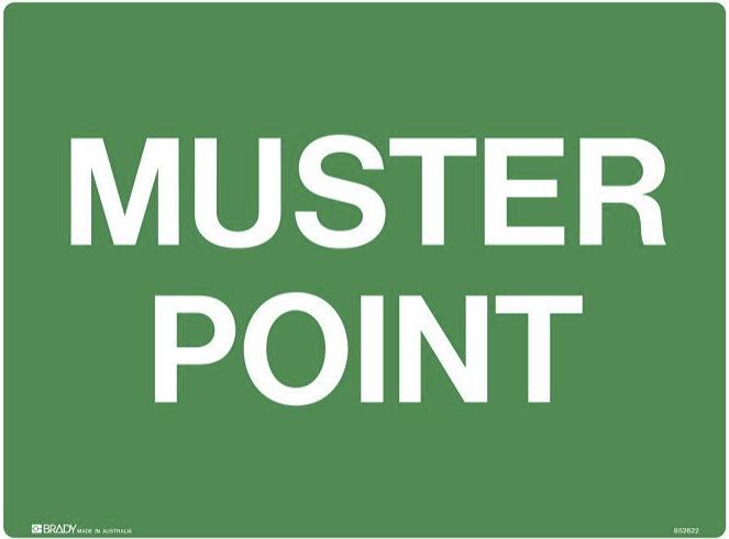Emergency Information Sign - Muster Point 600x450