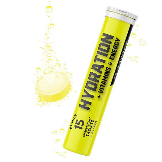 Effervescent Tablets - Hydration + Vitamins & Energy Punch (Pack of 8 Tubes)