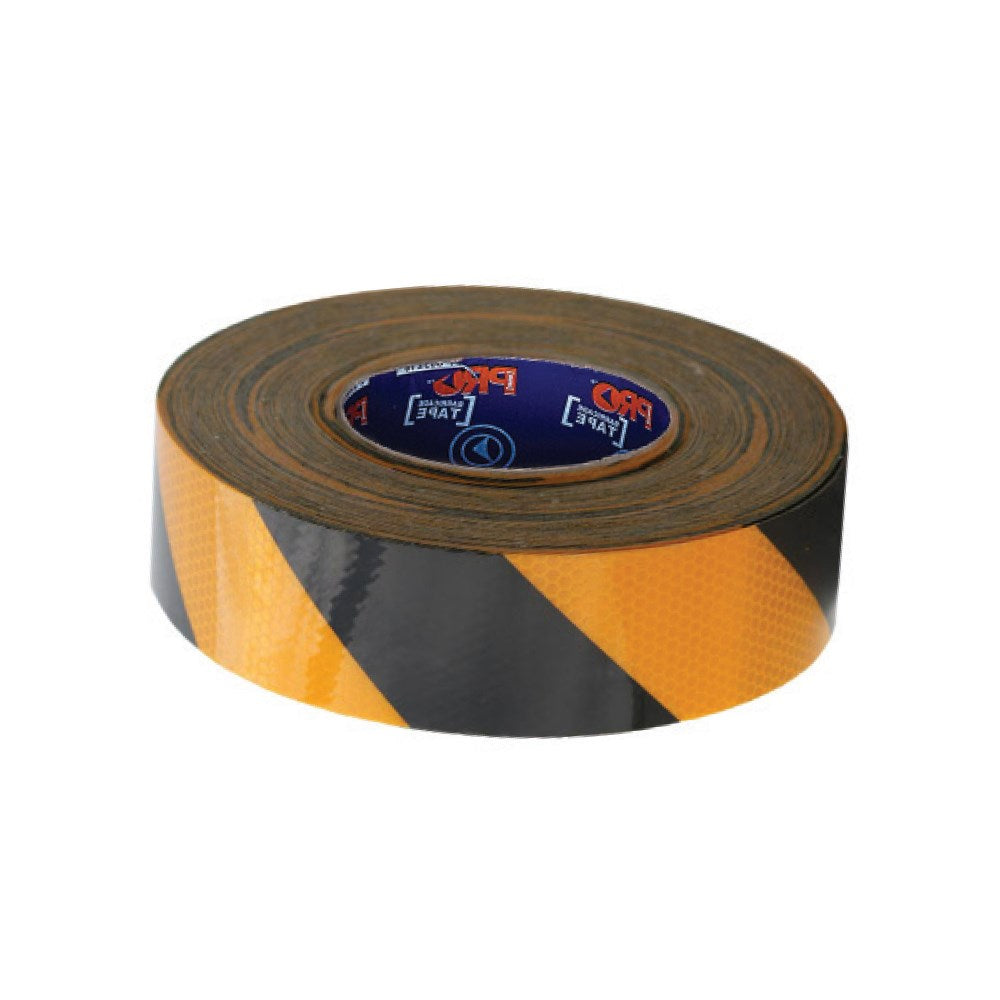 Self Adhesive Reflective Hazard Tape Yellow & Black. 50M X 50Mm YB5050-R