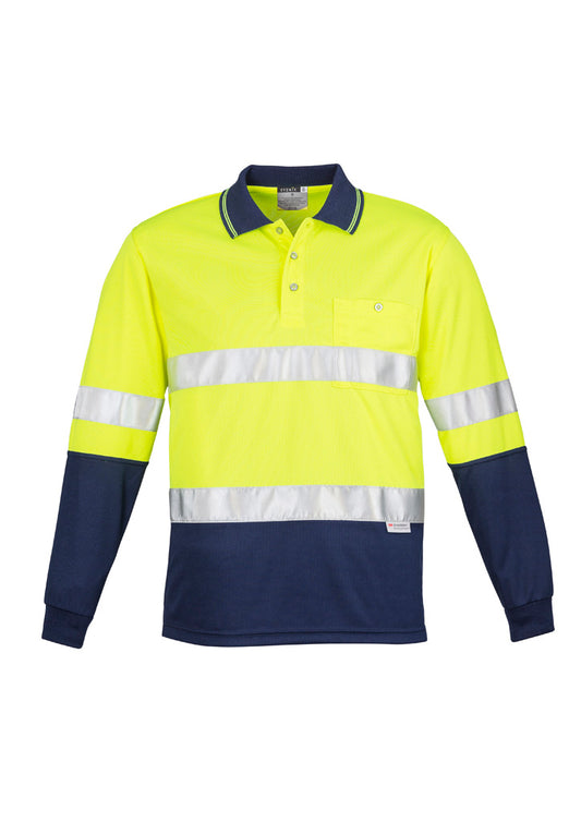 ZH235 Syzmik Mens Hi Vis Spliced Long Sleeve Polo - Hoop Taped