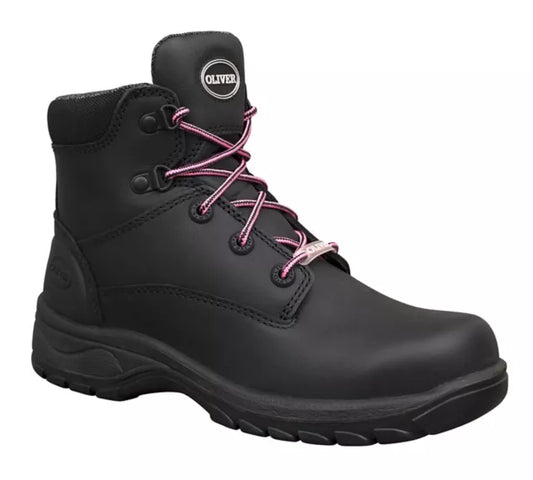 Oliver Womens Black Lace/Zip Safety Boot 49-445Z