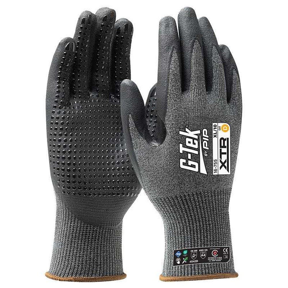 G-Tek Xtr 15G Cut D Palm Dip Dotted Glove 16-755