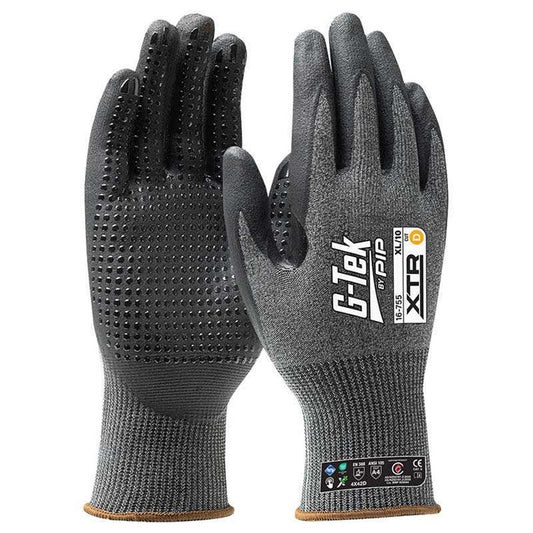 G-Tek Xtr 15G Cut D Palm Dip Dotted Glove 16-755