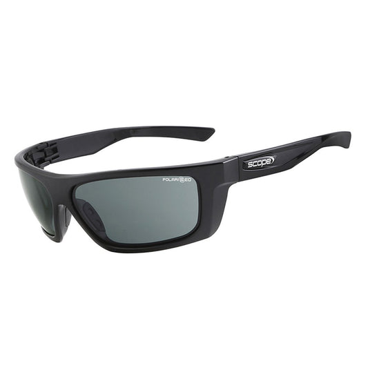 Scope 160P Flash Jet Black Gloss Frame Polarised Lens Safety Glasses