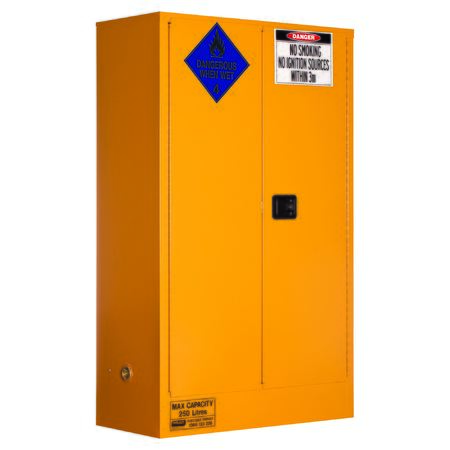 5545AC4 Class 4 Dangerous Goods Storage Cabinet: 250L - 2 Doors - 3 Shelves