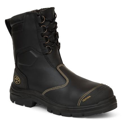 Oliver 55380 200mm Hi Leg Black Zip Sided Safety Boot
