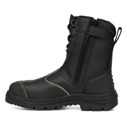 Oliver 55380 200mm Hi Leg Black Zip Sided Safety Boot