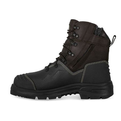 65490Z Oliver 150mm Brown Lace Up Zip Sided Safety Boot
