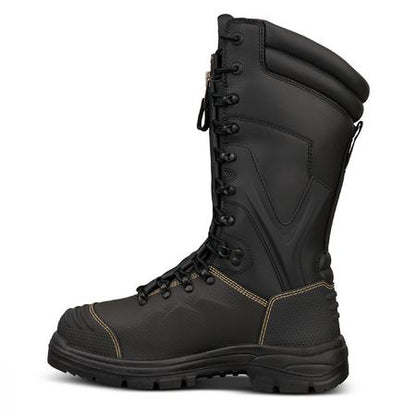 65791 Oliver 350mm Black Laced In Zip Mining Boot