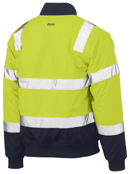 Bisley BJ6730T  Taped Hi Vis Bomber Jacket with Padded Lining