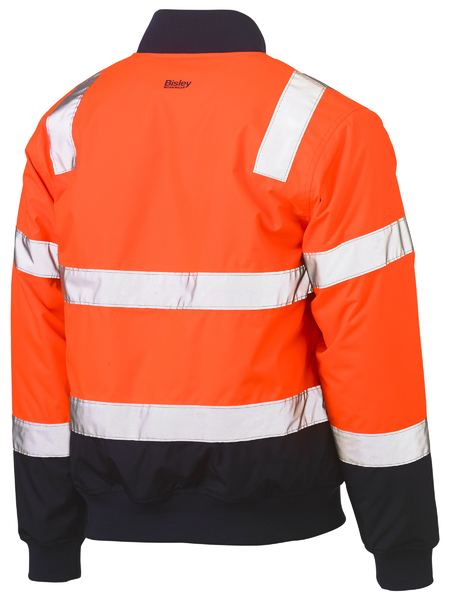 Bisley BJ6730T  Taped Hi Vis Bomber Jacket with Padded Lining