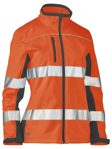 BJL6059T Bisley Women's Taped Two Tone Hi Vis Soft Shell Jacket