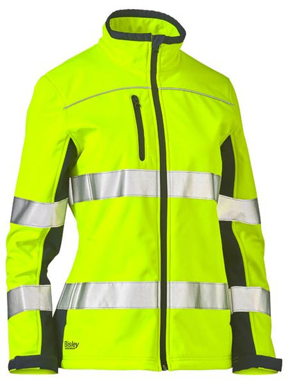 BJL6059T Bisley Women's Taped Two Tone Hi Vis Soft Shell Jacket