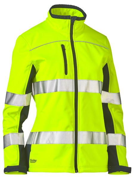 BJL6059T Bisley Women's Taped Two Tone Hi Vis Soft Shell Jacket