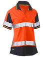 Bisley BKL1225T Women's Taped Two Tone Hi Vis V-Neck Polo