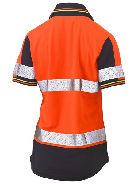 Bisley BKL1225T Women's Taped Two Tone Hi Vis V-Neck Polo