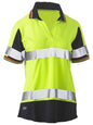 Bisley BKL1225T Women's Taped Two Tone Hi Vis V-Neck Polo
