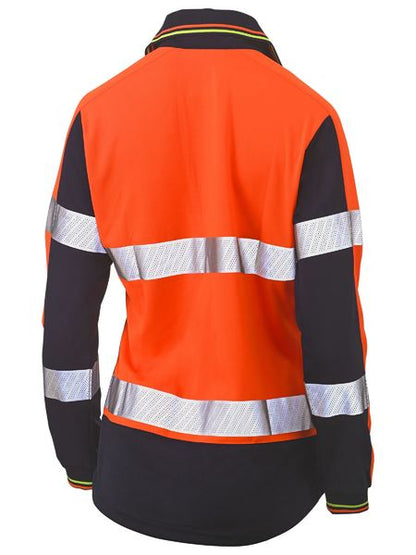 Bisley BKL6225T Women's Taped Two Tone Hi Vis V-Neck Polo