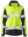 Bisley BKL6225T Women's Taped Two Tone Hi Vis V-Neck Polo