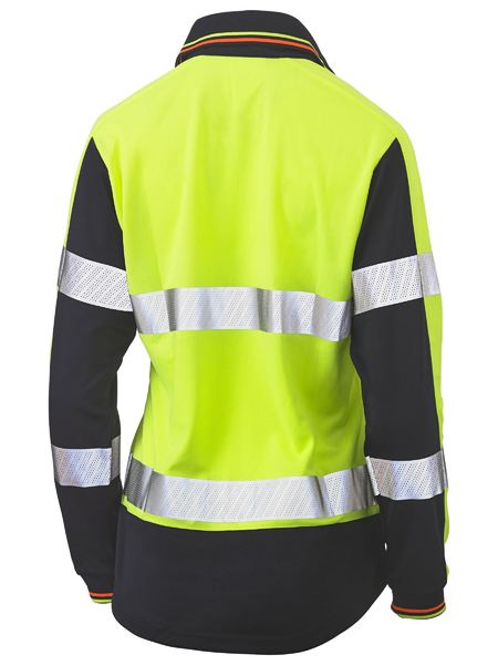 Bisley BKL6225T Women's Taped Two Tone Hi Vis V-Neck Polo