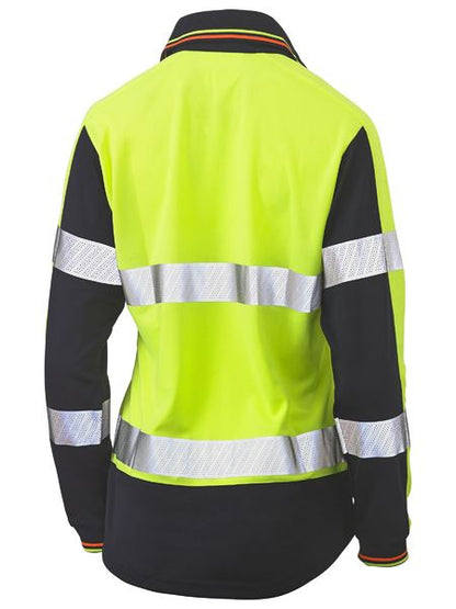 Bisley BKL6225T Women's Taped Two Tone Hi Vis V-Neck Polo