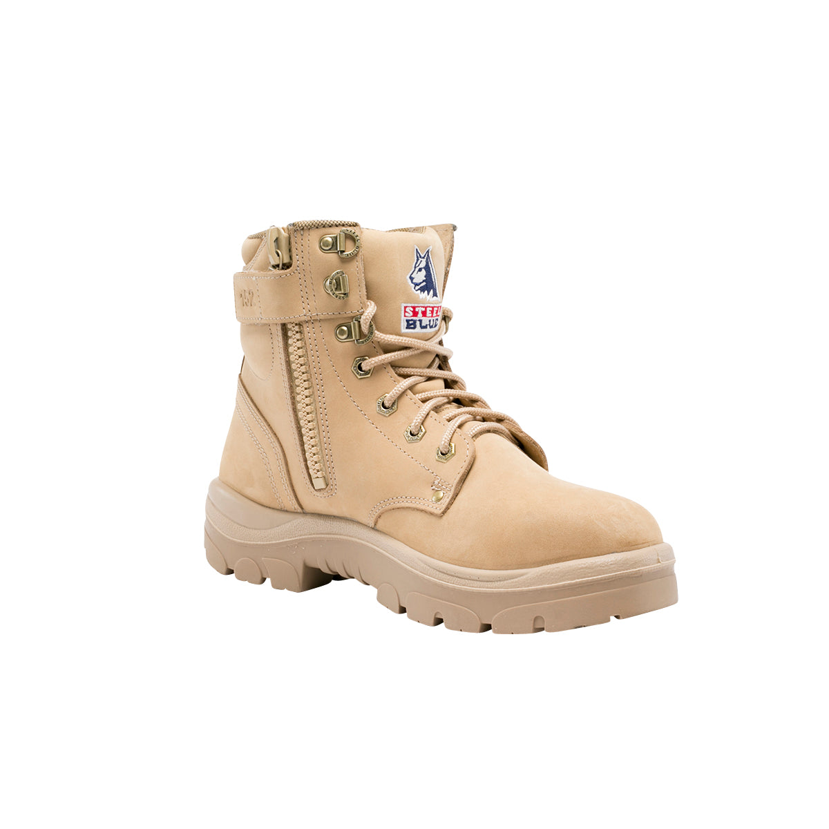 Steel Blue Argyle Lace/Zip Safety Boot 312152
