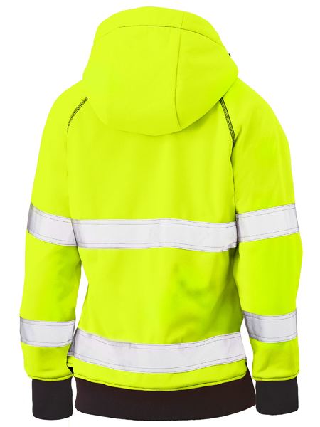 BKL2819T Bisley Women's Taped Hi Vis Fleece Zip Front Hoodie with Sherpa Lining