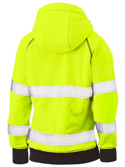 BKL2819T Bisley Women's Taped Hi Vis Fleece Zip Front Hoodie with Sherpa Lining