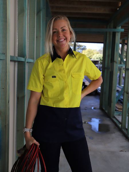 BL1895 Bisley Women's Cool Lightweight Hi Vis Drill Shirt