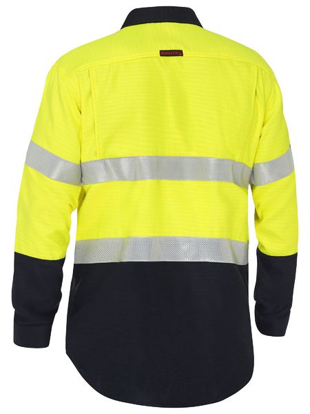 BS8438T Bisley Apex 185 Taped Hi Vis FR Ripstop Vented Shirt