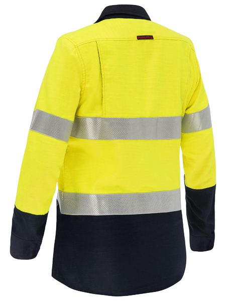 BL8438T Bisley Apex 185 Women's Taped Hi Vis FR Vented Shirt