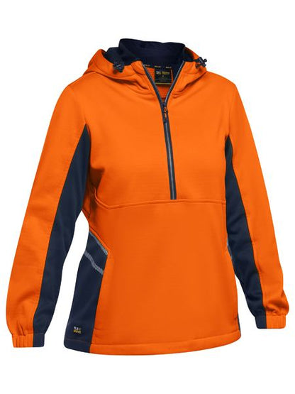 BKL6571 Bisley Women's Hi Vis Liquid Repellent Fleece Hoodie