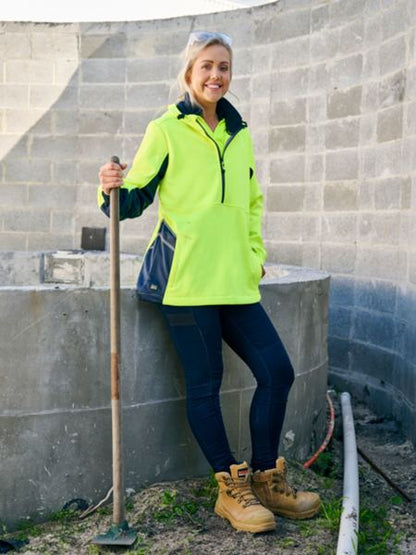 BKL6571 Bisley Women's Hi Vis Liquid Repellent Fleece Hoodie