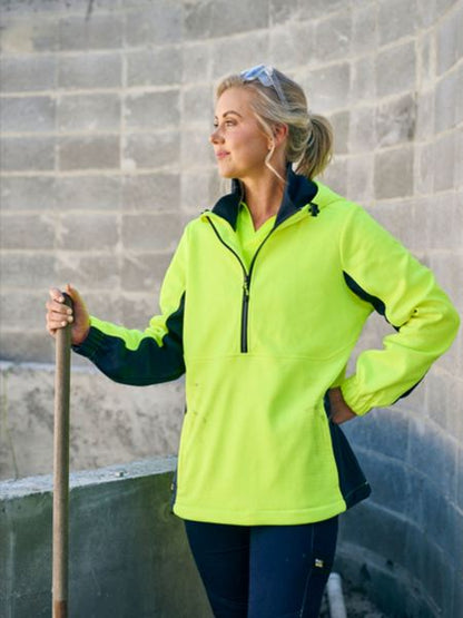 BKL6571 Bisley Women's Hi Vis Liquid Repellent Fleece Hoodie
