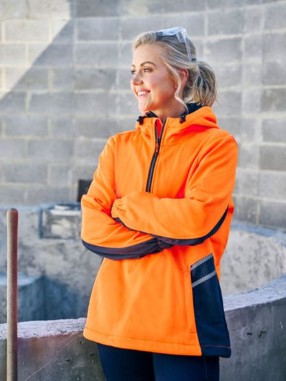 BKL6571 Bisley Women's Hi Vis Liquid Repellent Fleece Hoodie