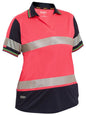 Bisley BKL1225T Women's Taped Two Tone Hi Vis V-Neck Polo