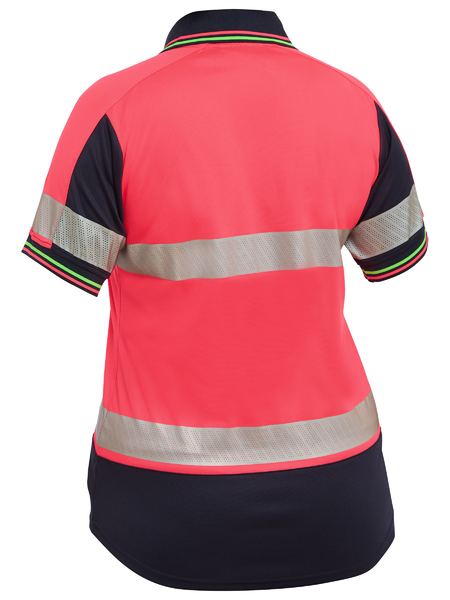 Bisley BKL1225T Women's Taped Two Tone Hi Vis V-Neck Polo