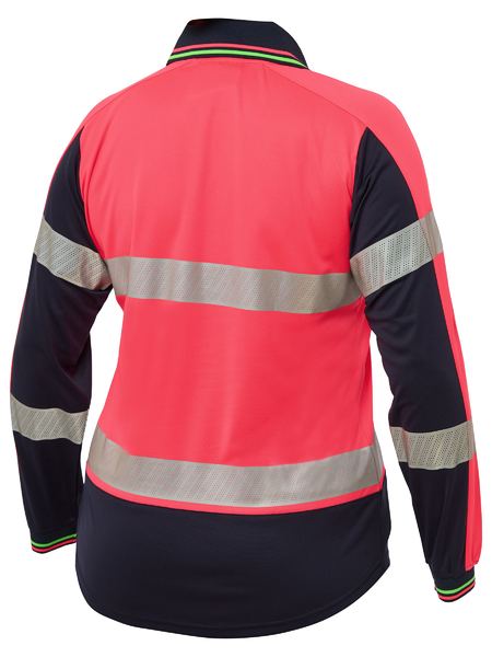 Bisley BKL6225T Women's Taped Two Tone Hi Vis V-Neck Polo