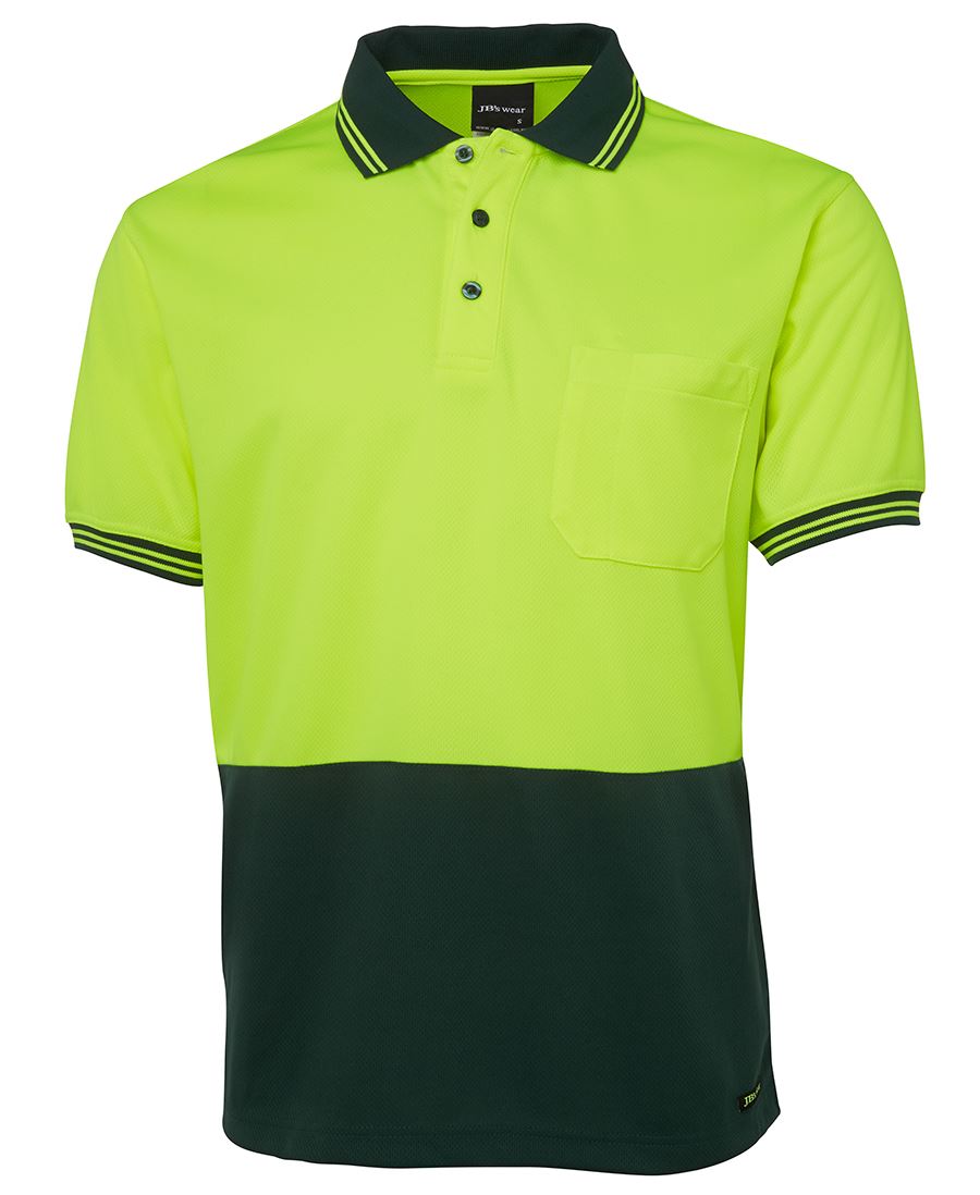 JB'S 6HVPS High Vis Short Sleeve Polo Shirt Yellow/Green