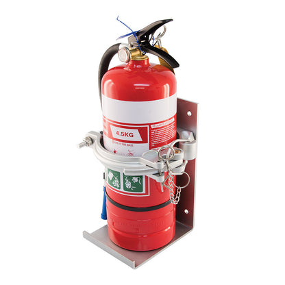 Heavy Duty Galvanised Fire Extinguisher Vehicle Bracket - 9.0kg Cannon Style