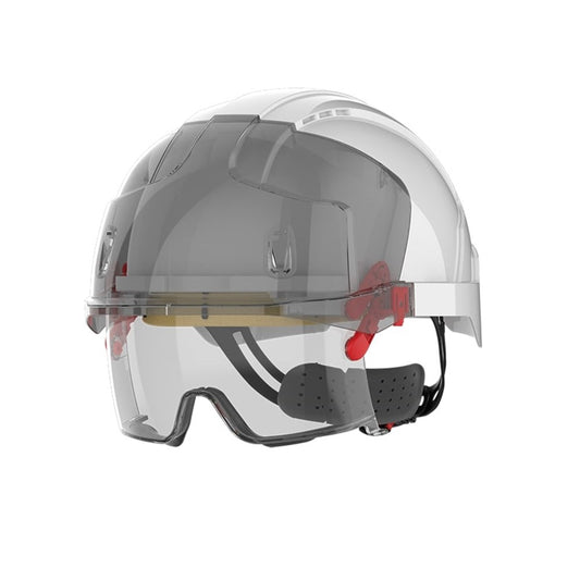 Evo Vista Lens Non Vented White/Smoke Helmet - Wheel Ratchet - Clear Lens