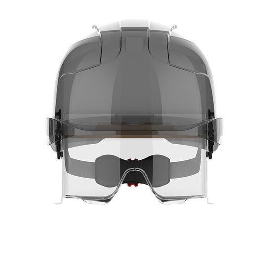 Evo Vista Lens Non Vented White/Smoke Helmet - Wheel Ratchet - Clear Lens