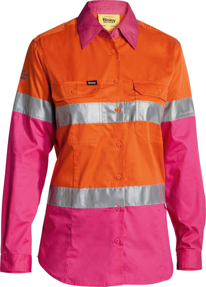 Bisley BL6696T Women's Taped Hi Vis Cool Lightweight Drill Shirt