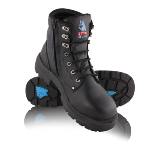 Steel Blue Argyle Lace/Zip Safety Boot 312152